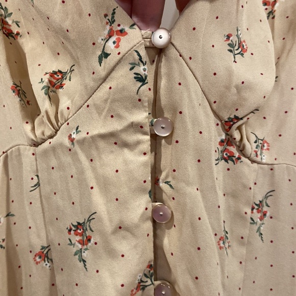 SuperFoxx Large button down midi floral and polka dots ECU - Picture 14 of 15